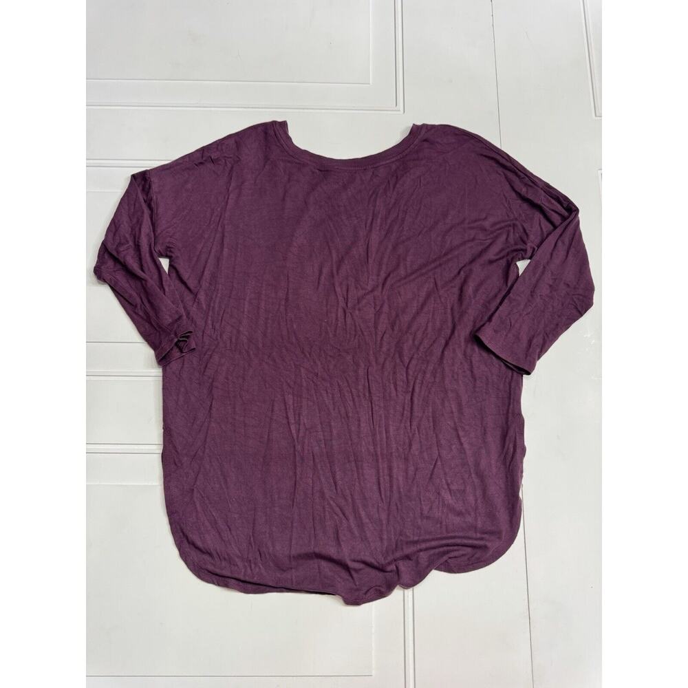 Babaton Aritzia Womens Top 3/4 Sleeve Small Purple Relaxed T-Shirt Minimalist - Picture 5 of 7